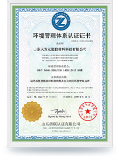 山東天方元塑膠環(huán)境管理體系認(rèn)證證書